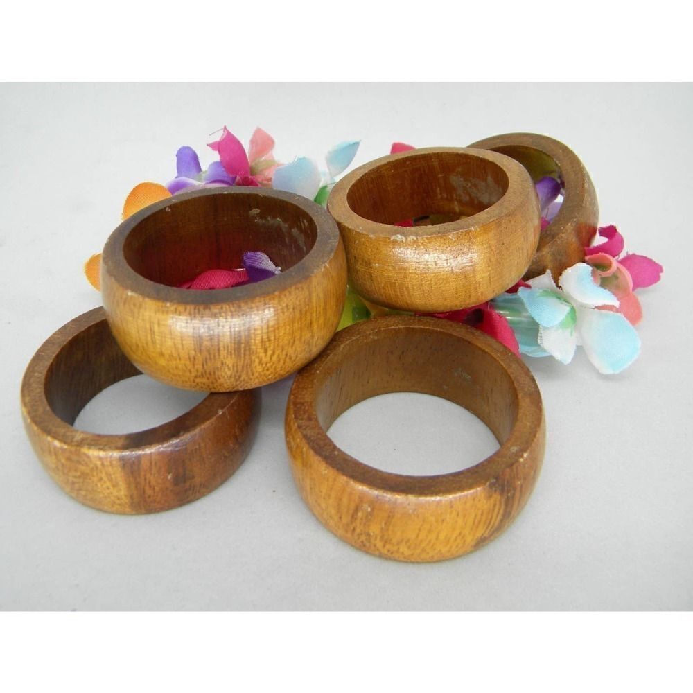 Wooden Napkin Rings Set of 5